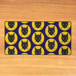 Black Cat Face Desk Mat