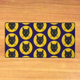 Black Cat Face Desk Mat