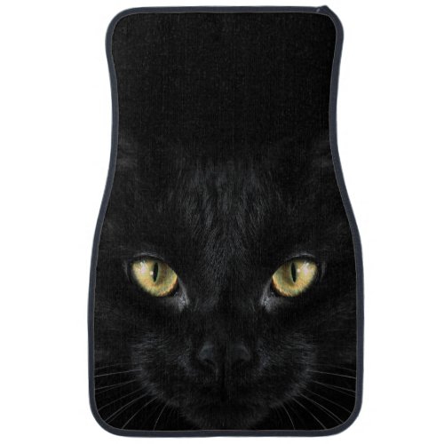 Black Cat Face Front Car Mat