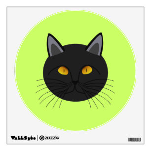 Black Cat Face Halloween Wall Decal