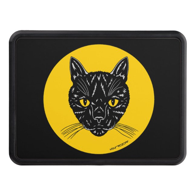 Black Cat Face Hitch Cover (Front)