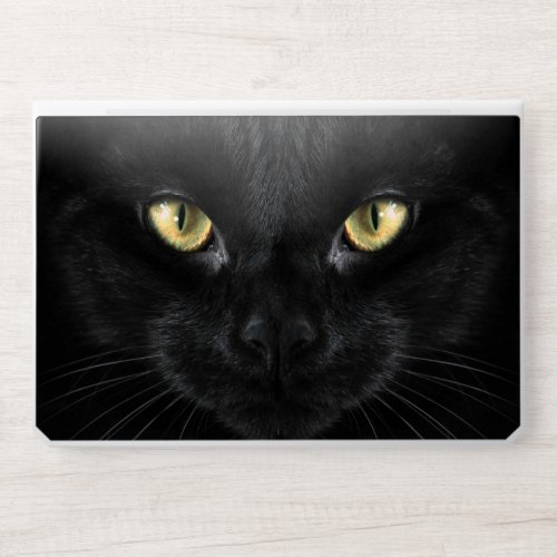 Black Cat Face HP Laptop Skin
