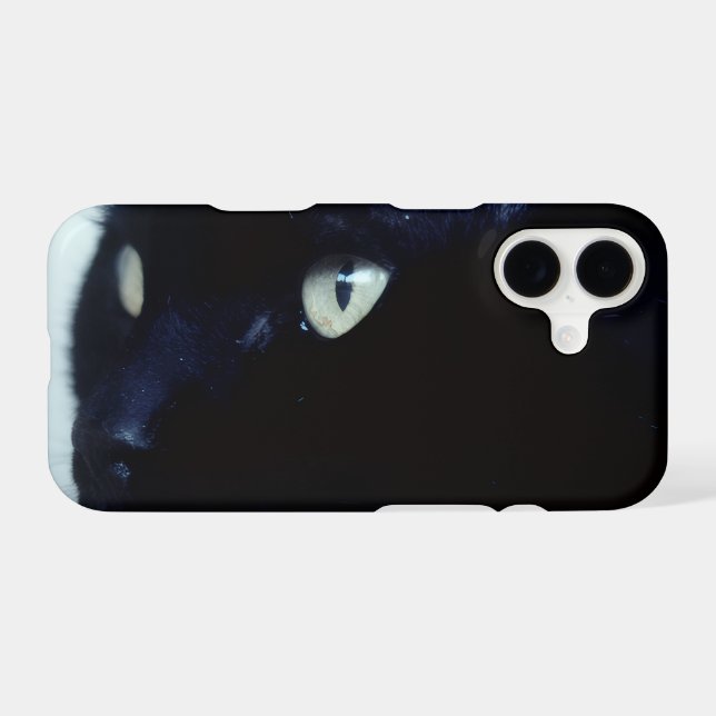 Black Cat Face iPhone Case (Back Horizontal)