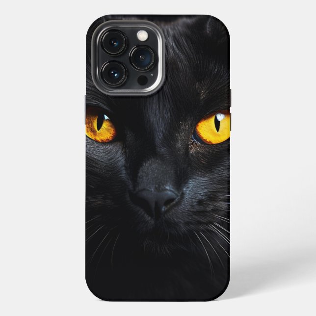 Black Cat Face Iphone Case (Back)