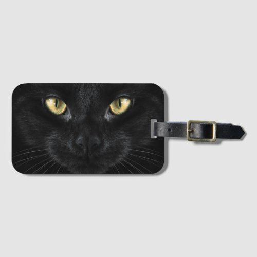 Black Cat Face Luggage Tag