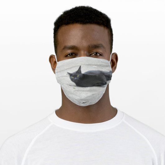 Black Cat face mask cover (Worn)