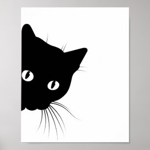 Black Cat Face Poster