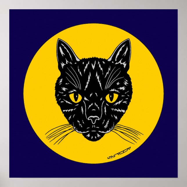 Black Cat Face Poster (Front)