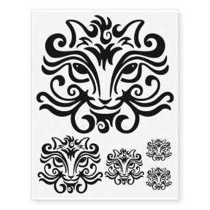 Black Cat Face Temporary Tattoos