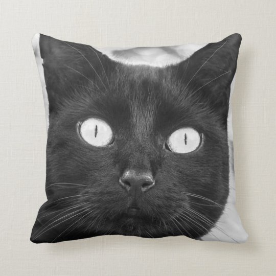 cat face throw pillow