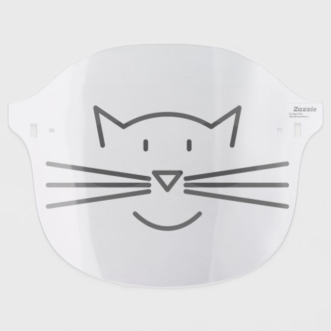 Black Cat Face Whiskers Design Face Shield