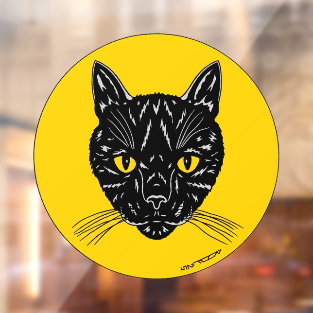 Black Cat Face Window Cling (Sheet 2)
