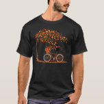 Black Cat Fall Bicycle Leaves Fall Autumn Hallowee T-Shirt