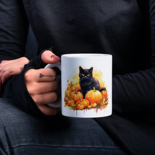 Black Cat Fall  Coffee Mug (Creator Uploaded)