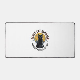 Black Cat Familiar Vintage Halloween Rescue Design Desk Mat