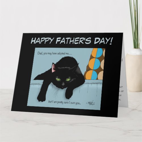 Black Cat  Fathers Day Card