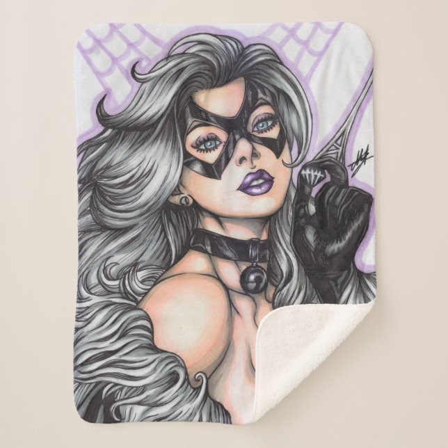 Black Cat ~ Felicia Hardy Sherpa Blanket (Front)