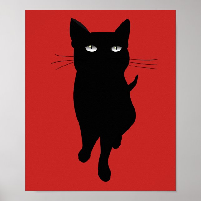 Black cat feline gothic kitty poster (Front)