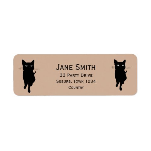 Black Cat feline stylish Label