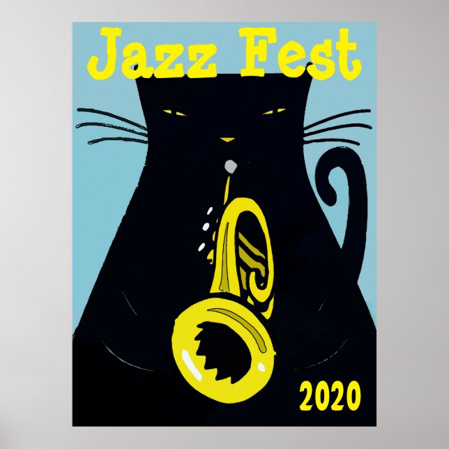 Black Cat  Fest with Trumpet Poster (Front)