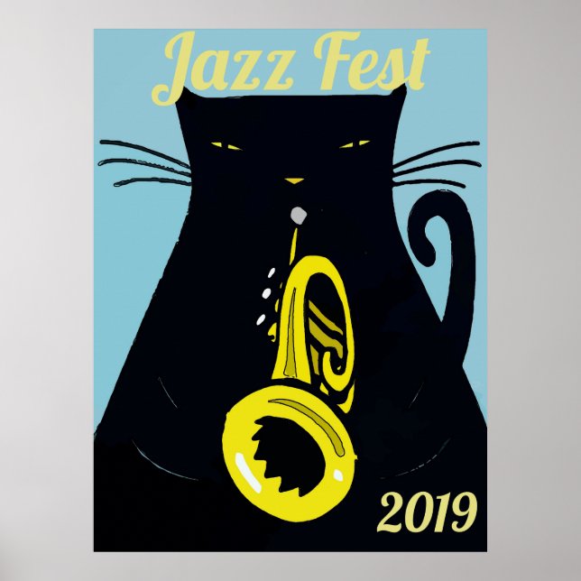 Black Cat  Fest with Trumpet Poster (Front)