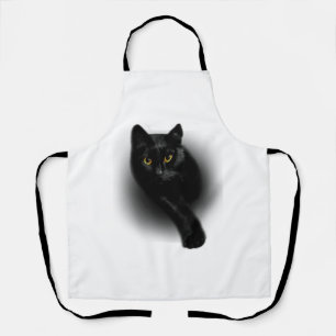 Black Cat Filing Nails Apron
