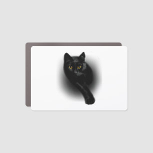 Black Cat Filing Nails Car Magnet
