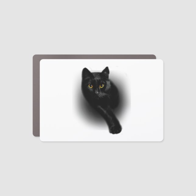 Black Cat Filing Nails Car Magnet (Front)