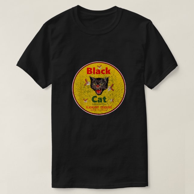 Black Cat firecrackers  T-Shirt (Design Front)