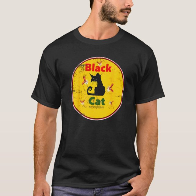 Black Cat Firecrackers T-Shirt (Front)