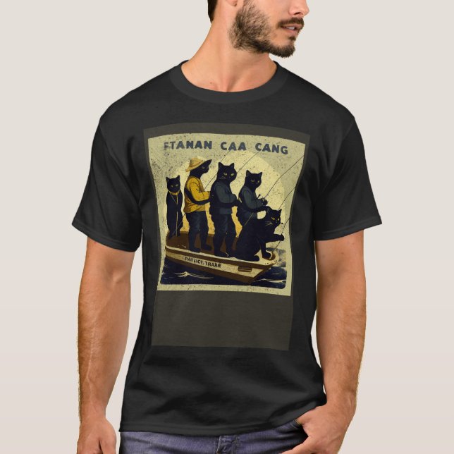 Black Cat Fishing Squad T-Shirt (Front)