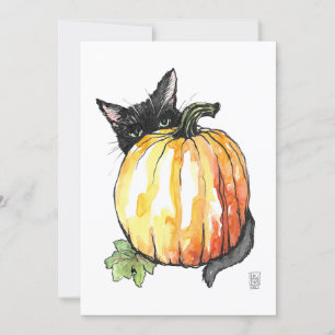 Black Cat Flat Thank You Card