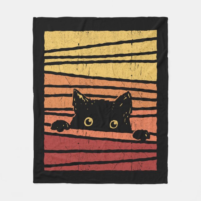 Black Cat                        Fleece Blanket (Front)