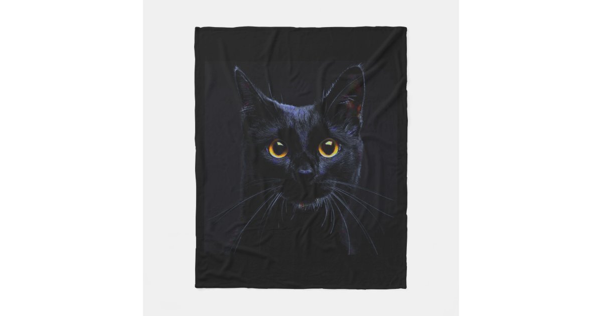 Black Cat Fleece Blanket Zazzle