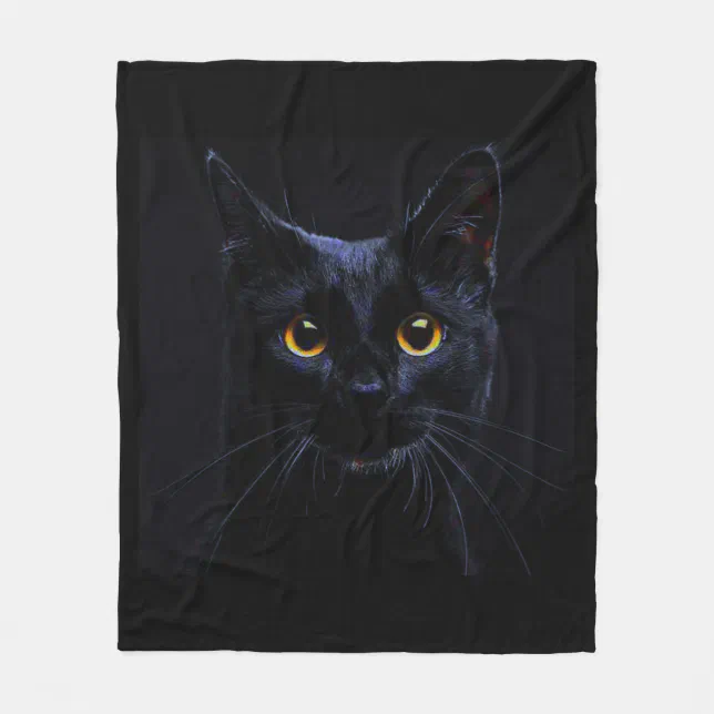 Black Cat Fleece Blanket Zazzle