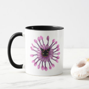 Black Cat Flower Mug