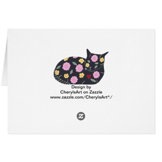 Black Cat Flowers Plants Cats Can Eat Cards (Back Horizontal)