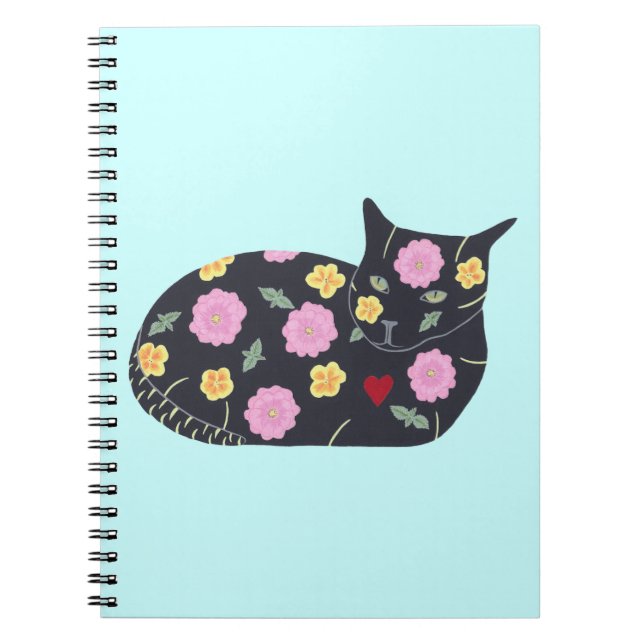 Black Cat Flowers Plants Cats Can Eat Notebooks (Front)