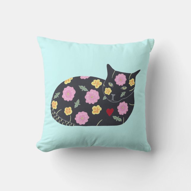 Black Cat Flowers Plants Cats Can Eat Pillows (Front)