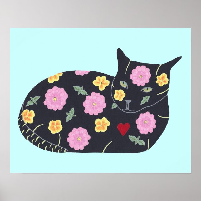 Black Cat Flowers Plants Cats Can Eat Posters (Front)