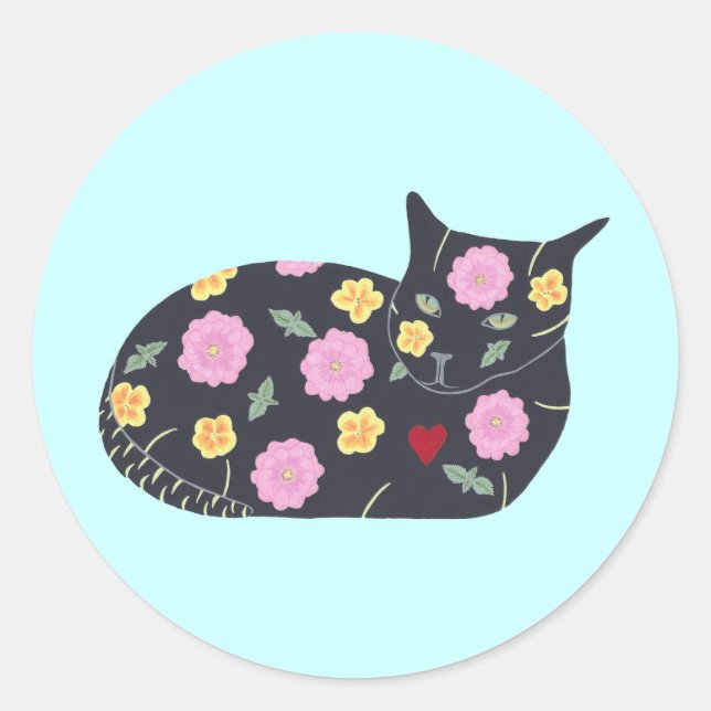 Black Cat Flowers Plants Cats Can Eat Stickers (Front)