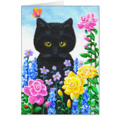 Black Cat Flowers Roses Summer Creationarts (Front)