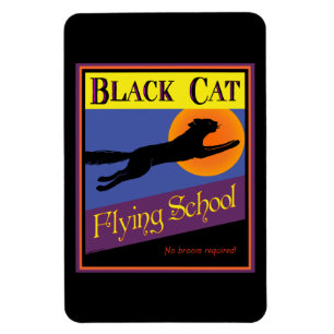 Black Cat Flying School Flexi Magnet