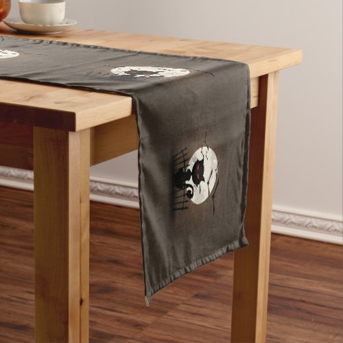 Black Cat Fool Silver Moon And Bats Medium Table Runner