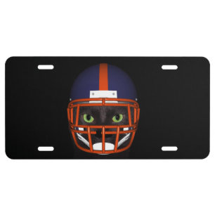 Black cat football player license plate