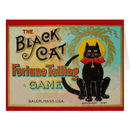 Black Cat Fortune Telling Game Cards (Front Horizontal)