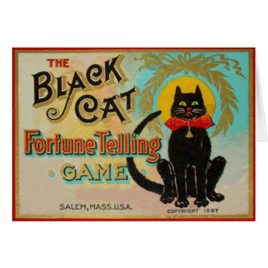 Black Cat Fortune Telling Game Cards (Front Horizontal)
