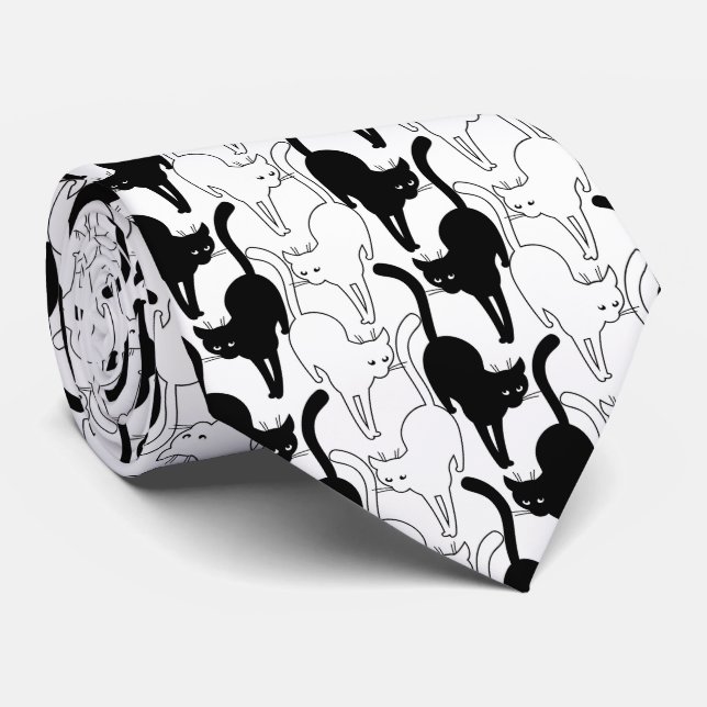 Black Cat Friday Tie (Rolled)