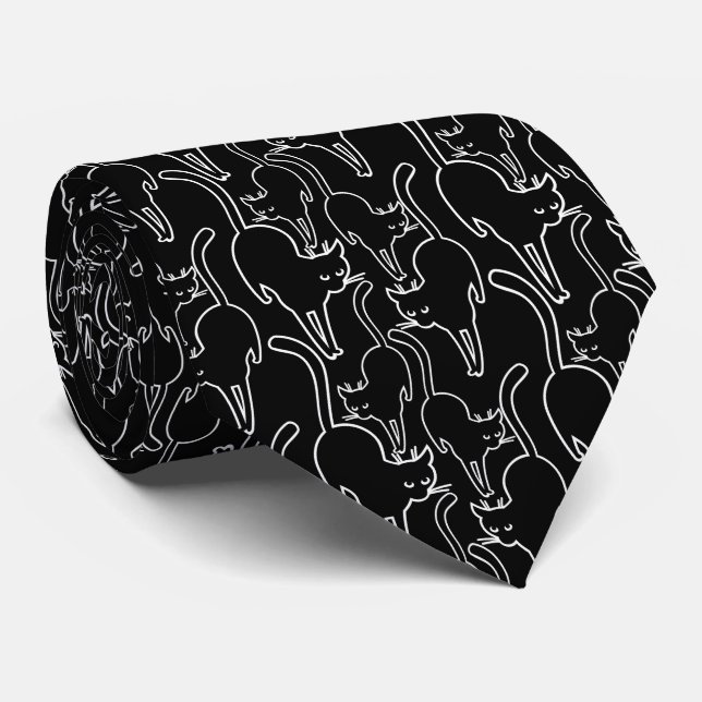Black Cat Friday Tie (Rolled)