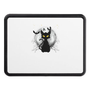Black Cat Full Moon Bats & Starry Night Halloween Hitch Cover